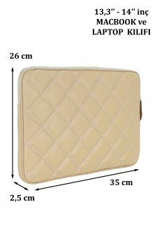 13,3 ve 14 inç Macbook Laptop Kılıfı Krem