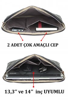 13,3 ve 14 inç Macbook Laptop Kılıfı Siyah