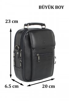 Büyük Boy Kasalı Erkek El Çantası Omuz Askılı Metal Gövde Su Geçirmez Siyah