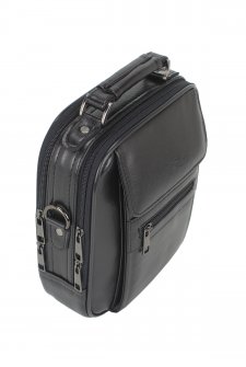 Büyük Boy Kasalı Erkek El Çantası Omuz Askılı Metal Gövde Su Geçirmez Siyah