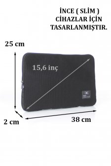 CASE CLUB 15,6'' inç File  Sünger Macbook ve Laptop Kılıfı 