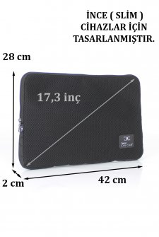 CASE CLUB 17,3'' inç File  Sünger Macbook ve Laptop Kılıfı 