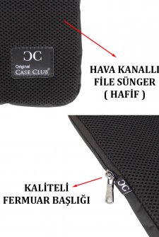 CASE CLUB 17,3'' inç File  Sünger Macbook ve Laptop Kılıfı 