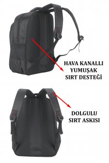 Case Club 17,3 inç  Laptop Sırt Çantası Su Geçirmez Kumaş