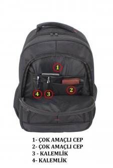 Case Club 17,3 inç  Laptop Sırt Çantası Su Geçirmez Kumaş