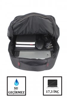 Case Club 17,3 inç  Laptop Sırt Çantası Su Geçirmez Kumaş