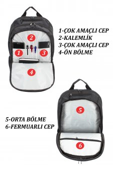 CASE CLUB 17,3 inç  Unisex Laptop Sırt Çantası 
