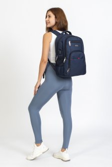 Case Club Dayanıklı Okul Sırt Çantası Ortaokul Lise Üniversite Su Geçirmez Lacivert