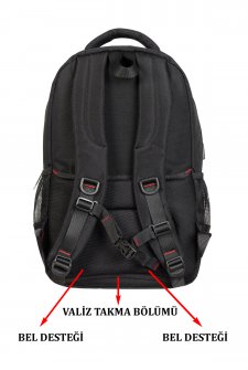 Case Club Dayanıklı Okul Sırt Çantası Ortaokul Lise Üniversite Su Geçirmez Siyah
