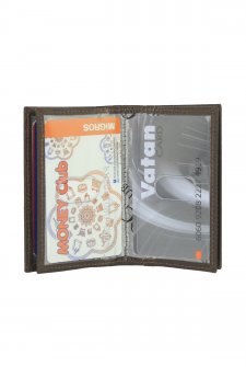 Case Club Hakiki Deri Kartlık Ehliyet Ve Kimlik Bölmeli Kahverengi