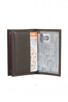 Case Club Hakiki Deri Kartlık Ehliyet Ve Kimlik Bölmeli Kahverengi