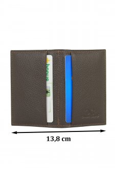 Case Club Hakiki Deri Kartlık Ehliyet Ve Kimlik Bölmeli Kahverengi