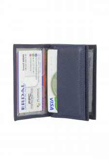 Case Club Hakiki Deri Kartlık Ehliyet Ve Kimlik Bölmeli Lacivert