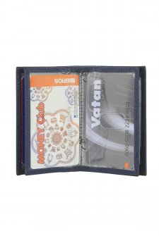 Case Club Hakiki Deri Kartlık Ehliyet Ve Kimlik Bölmeli Lacivert