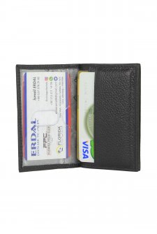 Case Club Hakiki Deri Kartlık Ehliyet Ve Kimlik Bölmeli Siyah