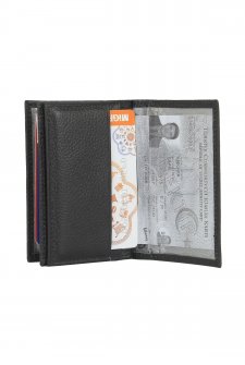 Case Club Hakiki Deri Kartlık Ehliyet Ve Kimlik Bölmeli Siyah