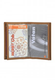 Case Club Hakiki Deri Kartlık Ehliyet Ve Kimlik Bölmeli Taba