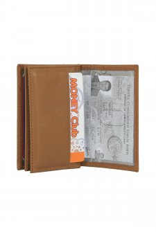 Case Club Hakiki Deri Kartlık Ehliyet Ve Kimlik Bölmeli Taba