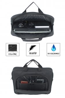 Case Club Erkek Evrak Çantası 15,6 inç Laptop Bölmeli Su Geçirmez Kumaş