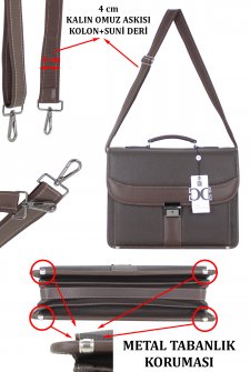 CASE CLUB Erkek Evrak Çantası Omuz Askılı Kahverengi