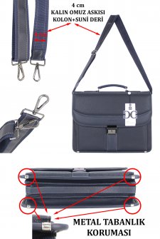 CASE CLUB Erkek Evrak Çantası Omuz Askılı Lacivert