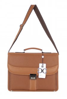 CASE CLUB Erkek Evrak Çantası Omuz Askılı Taba