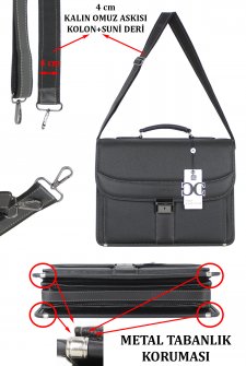 Case Club Evrak Model Erkek El Çantası Omuz Askılı Siyah