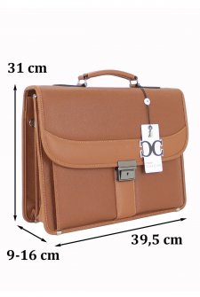 Case Club Evrak Model Erkek El Çantası Omuz Askılı Taba