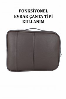 Case Club Fonksiyonel  Sırt ve Evrak El Çantası Özel Tasarım 15,6 Kahverengi
