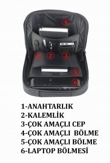 Case Club Fonksiyonel  Sırt ve Evrak El Çantası Özel Tasarım 15,6 Siyah