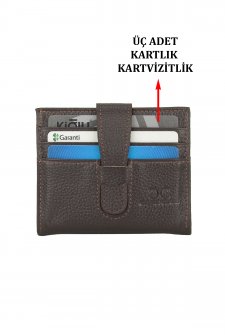 Case Club Hakiki Deri Erkek Kartlık Cüzdan Ehliyet Kimlik Ve Kağıt Para Bölmeli Kahverengi