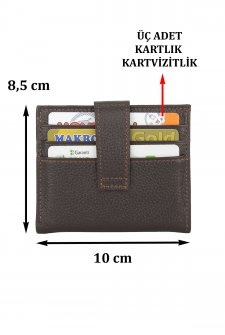 Case Club Hakiki Deri Erkek Kartlık Cüzdan Ehliyet Kimlik Ve Kağıt Para Bölmeli Kahverengi