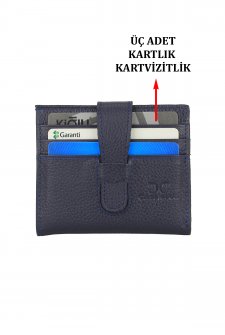Case Club Hakiki Deri Erkek Kartlık Cüzdan Ehliyet Kimlik Ve Kağıt Para Bölmeli Lacivert
