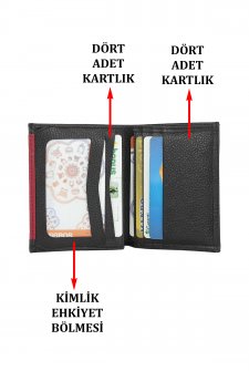 Case Club Hakiki Deri Erkek Kartlık Cüzdan Ehliyet Kimlik Ve Kağıt Para Bölmeli  Siyah