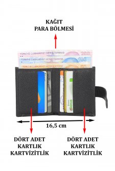 Case Club Hakiki Deri Erkek Kartlık Cüzdan Ehliyet Kimlik Ve Kağıt Para Bölmeli Siyah