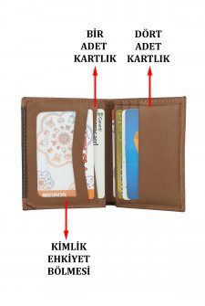 Case Club Hakiki Deri Erkek Kartlık Cüzdan Ehliyet Kimlik Ve Kağıt Para Bölmeli  Taba