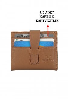 Case Club Hakiki Deri Erkek Kartlık Cüzdan Ehliyet Kimlik Ve Kağıt Para Bölmeli Taba