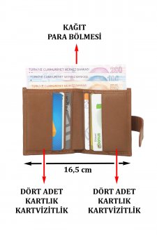 Case Club Hakiki Deri Erkek Kartlık Cüzdan Ehliyet Kimlik Ve Kağıt Para Bölmeli Taba