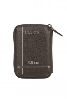 Case Club Hakiki Deri Fermuarlı Erkek Kartlık Ehliyet Kimlik Ve Kağıt Para Bölmeli Kahverengi
