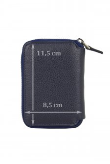 Case Club Hakiki Deri Fermuarlı Erkek Kartlık Ehliyet Kimlik Ve Kağıt Para Bölmeli Lacivert