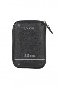 Case Club Hakiki Deri Fermuarlı Erkek Kartlık Ehliyet Kimlik Ve Kağıt Para Bölmeli Siyah