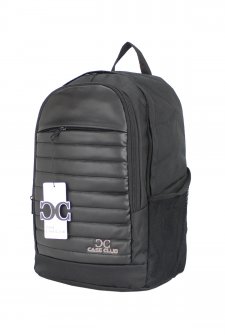 Case Club Laptop Sırt Çantası 15,6 inç Su Geçirmez Kumaş Siyah-Gri