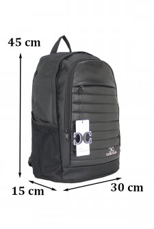 Case Club Laptop Sırt Çantası 15,6 inç Su Geçirmez Kumaş Siyah-Gri
