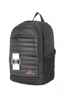 Case Club Laptop Sırt Çantası 15,6 inç Su Geçirmez Kumaş Siyah-Turuncu