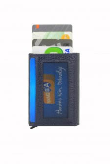 Case Club Mekanizmalı Hakiki Deri Kartlık Unisex Mıknatıslı Kağıt Para Bölmeli 