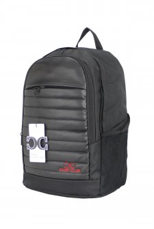 Case Club Okul Sırt Çantası 15,6 inç Laptop Bölmeli Su Geçirmez Kumaş Siyah-Kırmızı