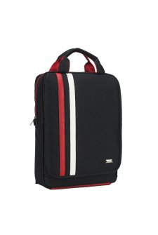 CASE CLUB Slim Erkek Sırt Çantası 15,6 inç Laptop Bölmeli Kırmızı-Beyaz
