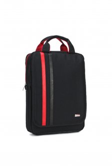 CASE CLUB Slim Erkek Sırt Çantası 15,6 inç Laptop Bölmeli Kırmızı-Siyah