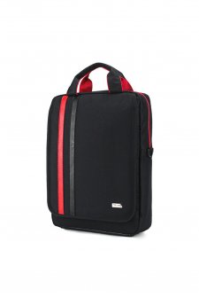 CASE CLUB Slim Erkek Sırt Çantası 15,6 inç Laptop Bölmeli Kırmızı-Siyah
