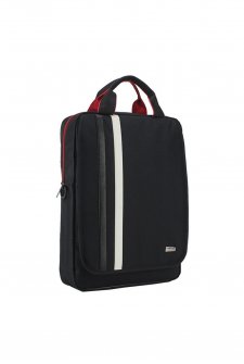 CASE CLUB Slim Erkek Sırt Çantası 15,6 inç Laptop Bölmeli Siyah-Beyaz